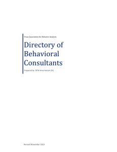 Directory of Behavioral Consultants