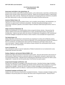 US & Texas Government 2301 Lesson Summaries