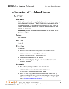 A Comparison of Two Interest Groups