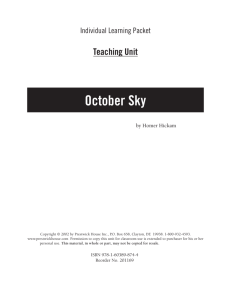 October Sky - Teaching Unit: Sample Pages
