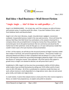 Bad Idea + Bad Business = Wall Street Fiction