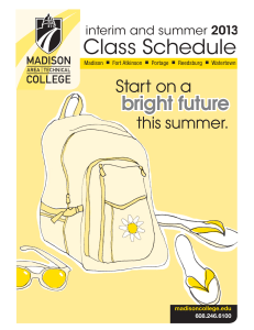 Class Schedule - Madison Area Technical College