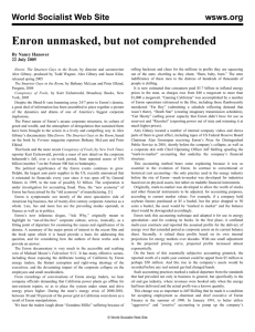 Enron unmasked, but not comprehended