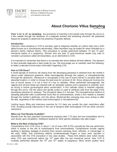 About Chorionic Villus Sampling - Emory University Department of