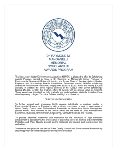 Dr. Raymond M. Manganelli Memorial Scholarship Awards