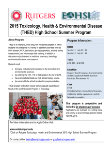 2015 Toxicology, Health & Environmental Disease (THED) High