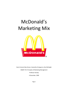 McDonald's Marketing Mix