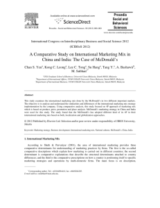 A Comparative Study on International Marketing Mix in China and