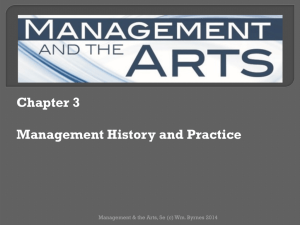 Ch 3 – Management History and Practice