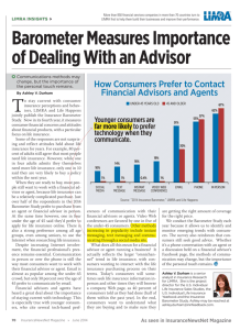 Barometer Measures Importance of Dealing With an Advisor