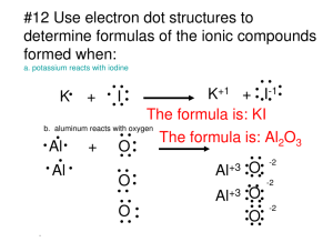#12 Use electron dot structures to determine formulas of the ionic
