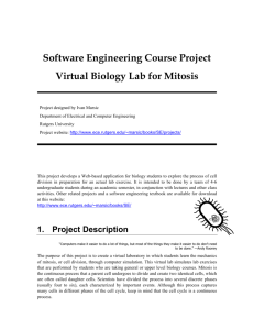 Software Engineering Course Project Virtual Biology Lab for Mitosis