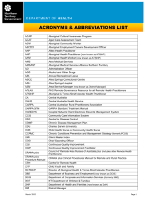 Acronyms & Abbreviations List - Remote Health Atlas