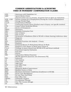 Workers' Compensation Abbreviations and Acronyms