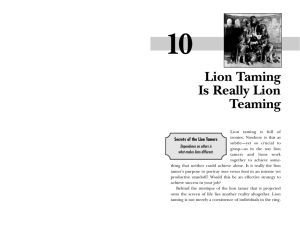 Lion Taming Is Really Lion Teaming
