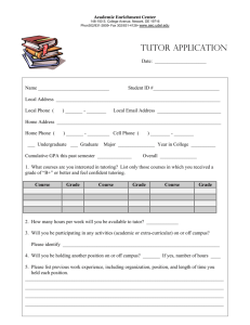 tutor application - Office of Academic Enrichment