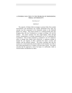 A Possible Solution to the Problem of Diminishing Tribal Sovereignty