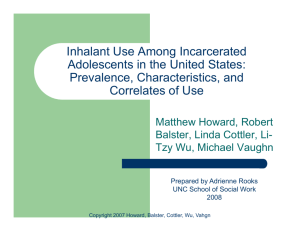 Inhalant Use Among Incarcerated Adolescents in the United States