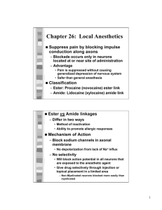 Chapter 26: Local Anesthetics