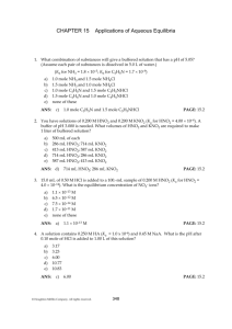 CHAPTER 15 Applications of Aqueous Equilibria