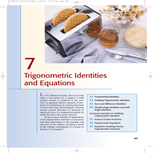 Trigonometric Identities and Equations
