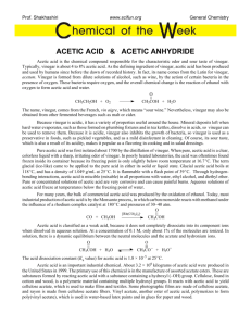 ACETIC ACID & ACETIC ANHYDRIDE