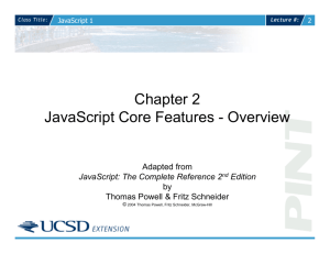 Chapter 2 JavaScript Core Features - Overview