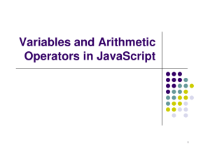 Variables and Arithmetic Operators in JavaScript