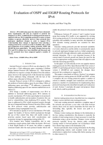 Evaluation of OSPF and EIGRP Routing Protocols for IPv6