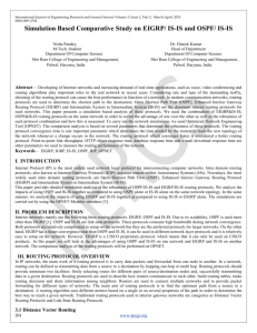 Simulation Based Comparative Study on EIGRP/ IS-IS and OSPF/ IS-IS