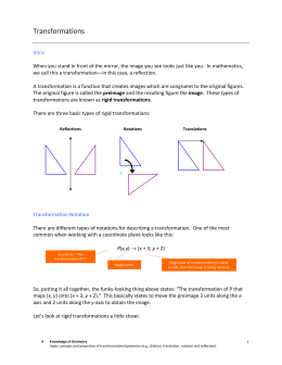Unit 1a Test Study Guide Transformations