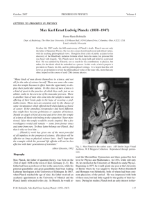 Max Karl Ernst Ludwig Planck: (1858 –1947)