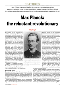 Max Planck: the reluctant revolutionary