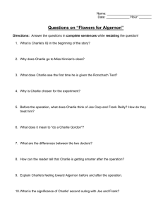Questions on “Flowers for Algernon” - Reeths