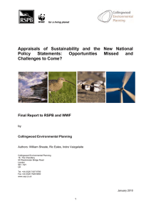 Appraisals of Sustainability and the New National Policy
