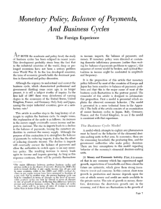 Monetary Policy, Balance of Payments, and Business Cycles—The