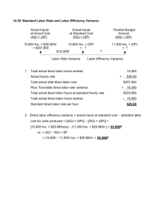 14-30 Standard Labor Rate and Labor Efficiency Variance Actual