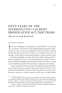 Fifty Years of the Washington-Gilbert Provocative Act Doctrine