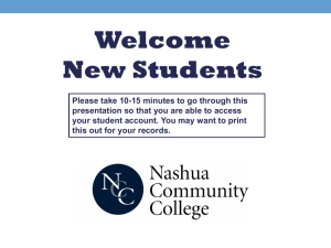 Welcome New Students - Nashua Community College