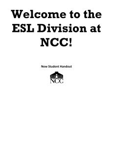 Welcome to the ESL Division at NCC!