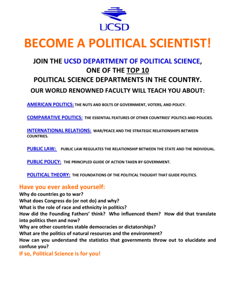 Political Science Areas Of Concentration