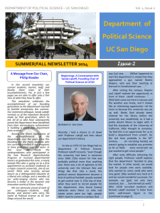 Department of Political Science UC San Diego SUMMER/FALL