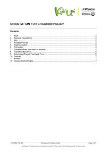 orientation for children policy