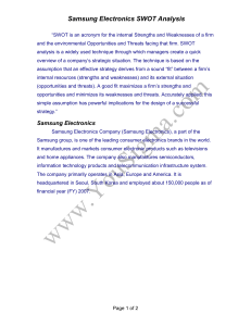 Samsung Electronics SWOT Analysis
