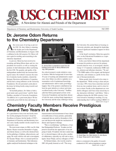 Chemistry Faculty Members Receive Prestigious Award Two Years