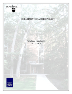 Graduate Handbook 2013–2014 - Department of Anthropology