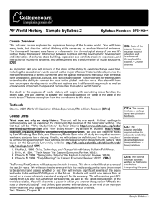 AP World History : Sample Syllabus 2