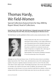 Thomas Hardy, We Field-Women