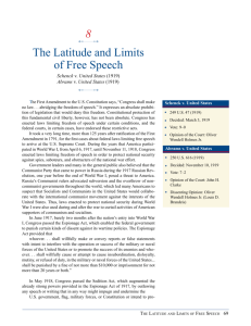 Chapter 8 - The Latitude and Limits of Free Speech