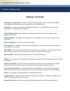Glossary of Terms - Constitution Facts